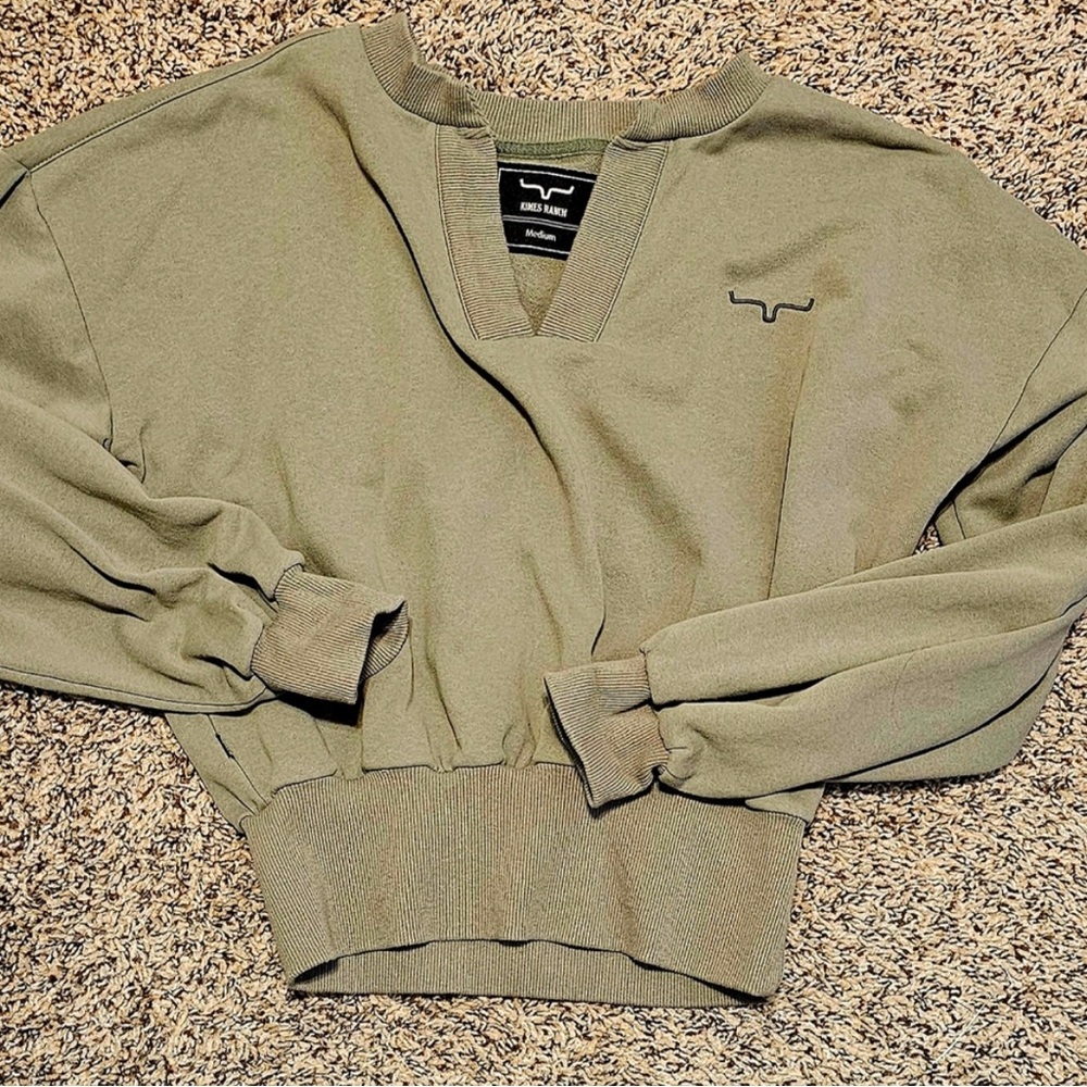 Kimes Ranch Olive V-Neck Sweater